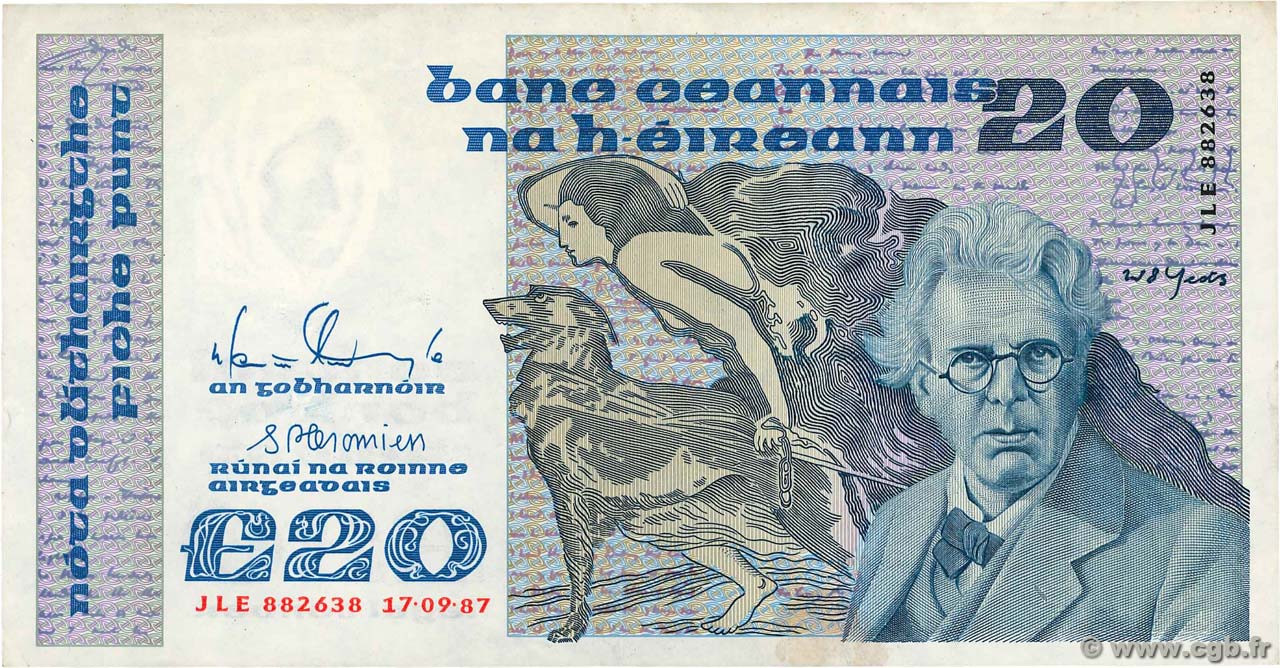 20 Pounds IRELAND REPUBLIC  1987 P.073c VF+