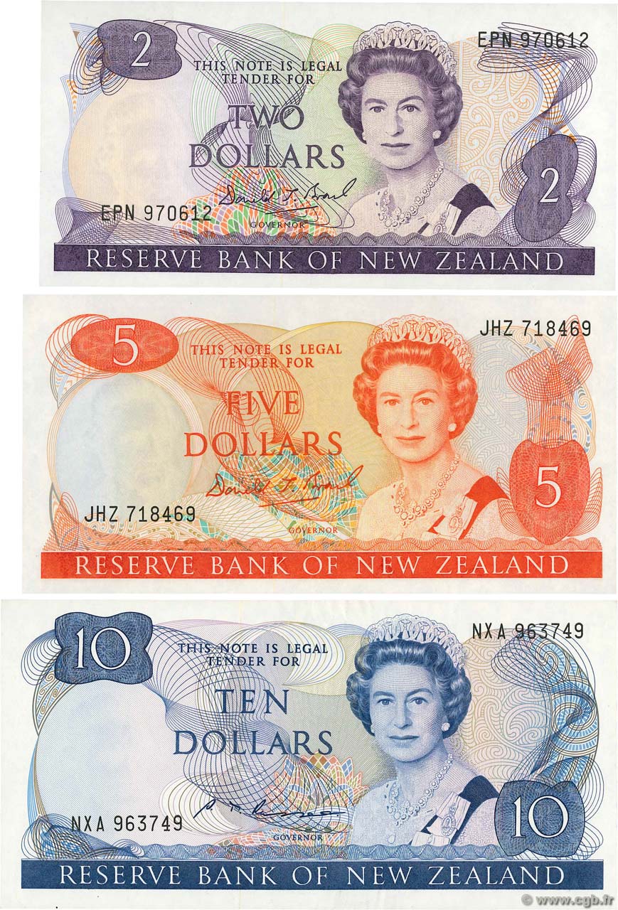 2 , 5 et 10 Dollars NOUVELLE-ZÉLANDE  1981 P.LOT SUP+