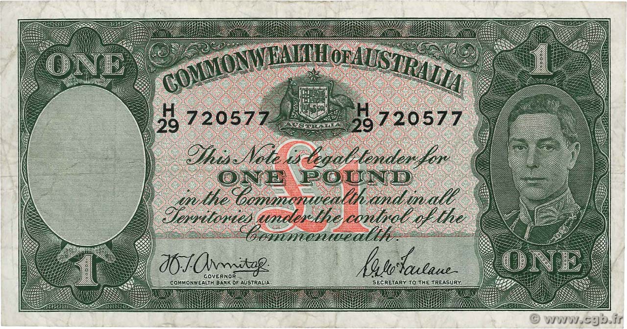 1 Pound AUSTRALIA  1942 P.26b BC