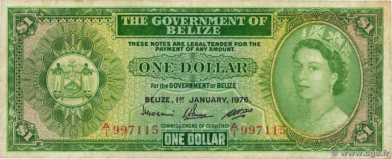 1 Dollar BELIZE  1976 P.33c MB