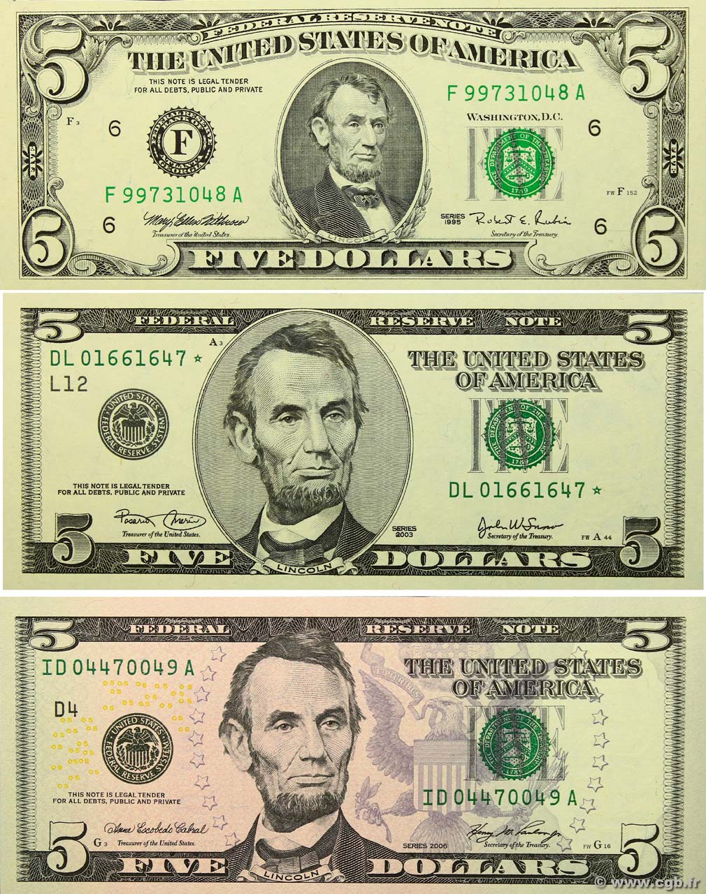 5 Dollars STATI UNITI D AMERICA  1995 P.LOT FDC