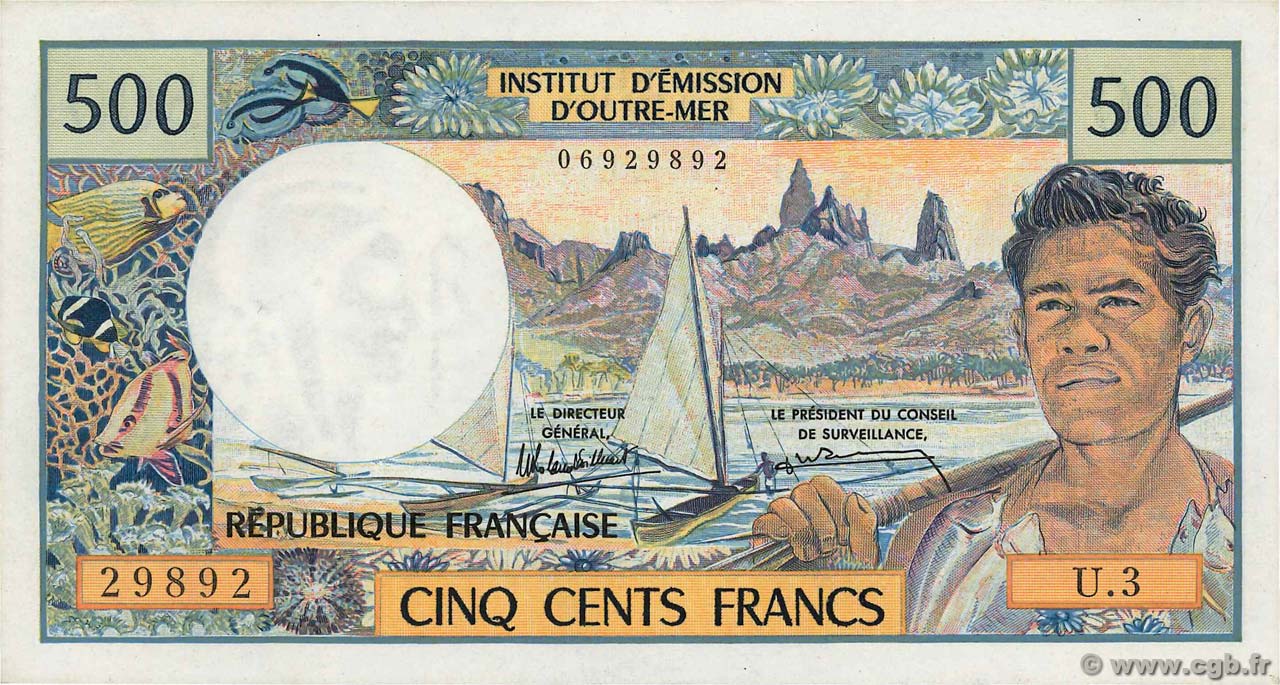 500 Francs TAHITI  1985 P.25d UNC-