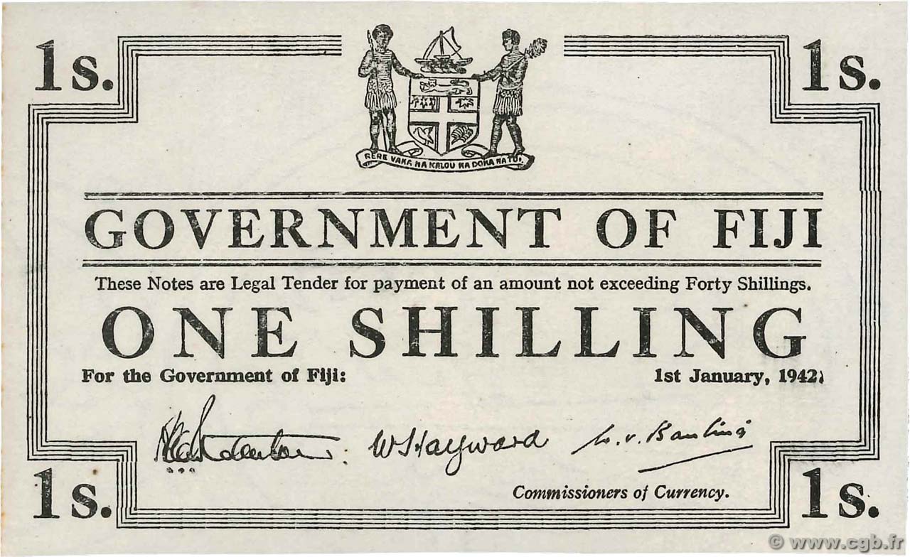 1 Shilling FIDJI  1942 P.048r1 NEUF
