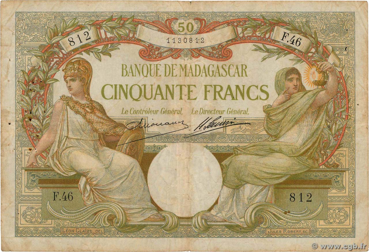 50 Francs MADAGASCAR  1926 P.038 B