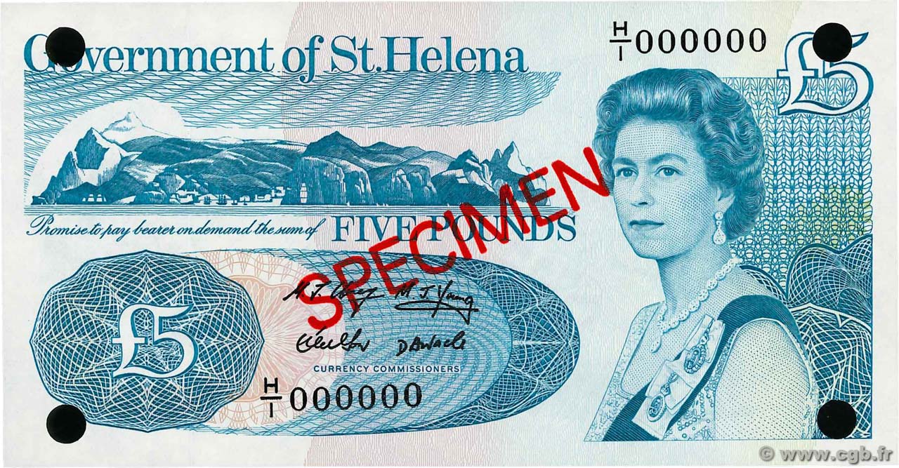 5 Pounds Spécimen SAINT HELENA  1998 P.11s UNC