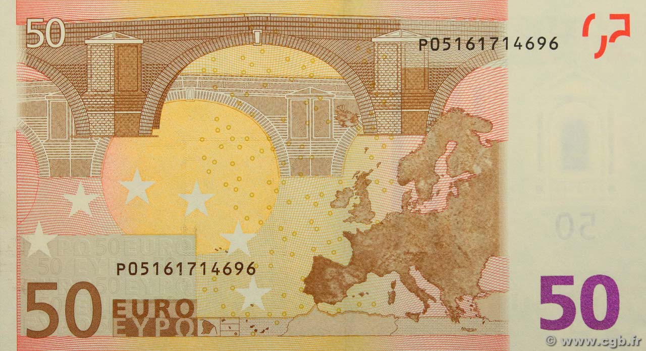 Valeur Billet 50 Euros 2002 Signature Moraghi 50 Euro EUROPE 2002 P.04p b94_4933 Billets