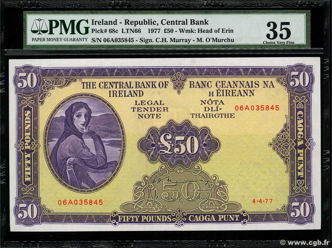 50 Pounds IRLAND  1977 P.068c fVZ