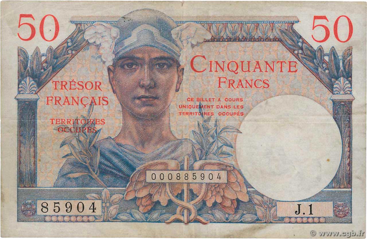 50 Francs TRÉSOR FRANÇAIS FRANCE  1947 VF.31.01 TB+