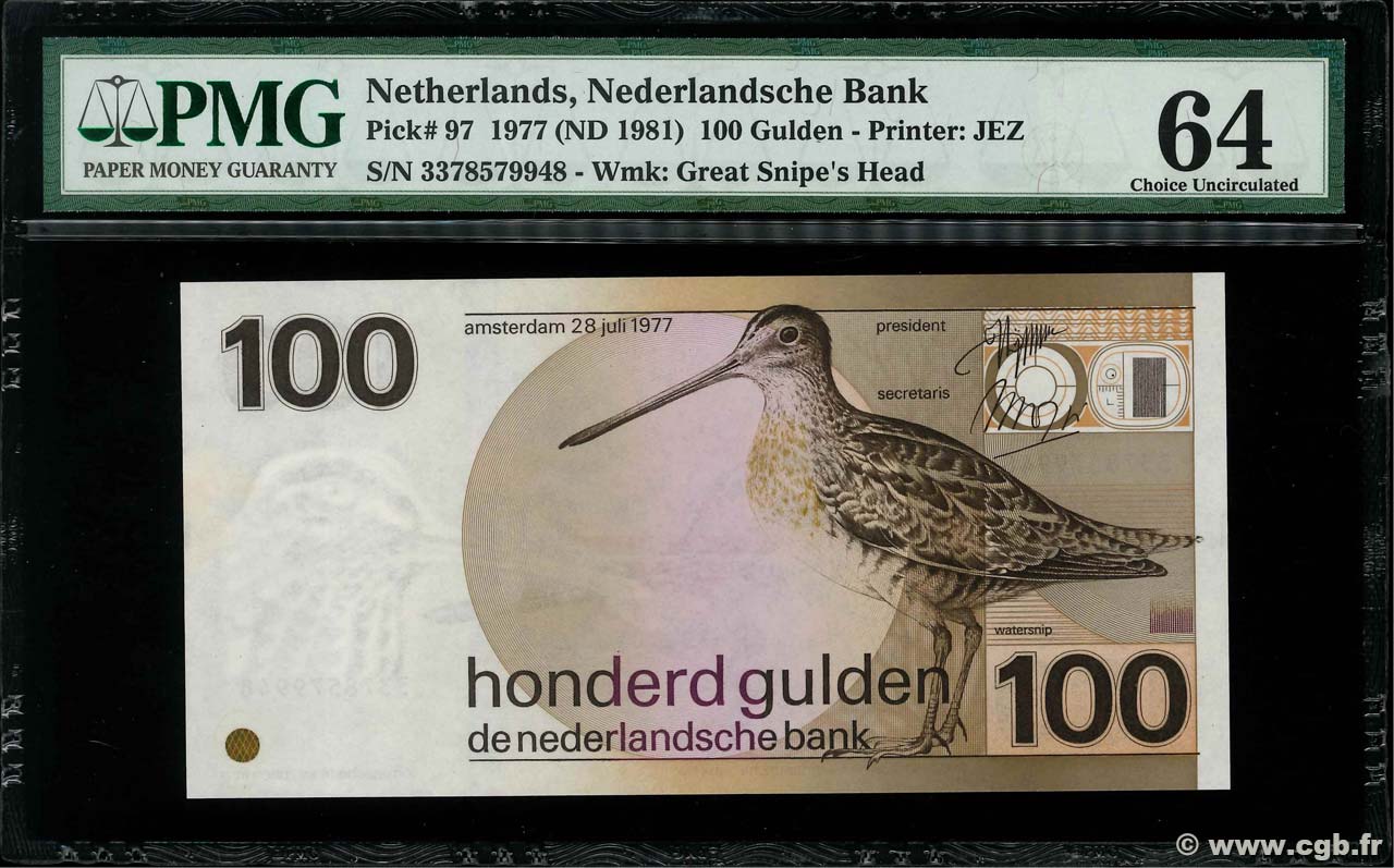 100 Gulden PAYS-BAS  1977 P.097a SPL+