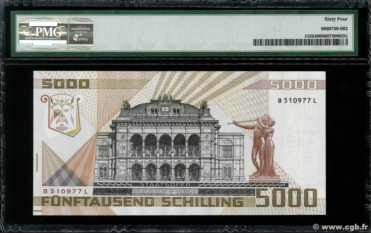 5000 Schilling AUSTRIA 1988 P.153 b94_6062 Banknotes