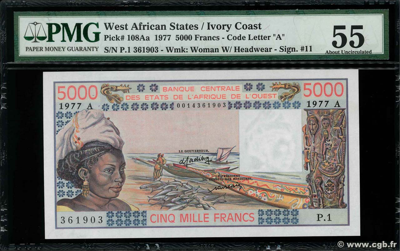 5000 Francs ÉTATS DE L AFRIQUE DE L OUEST  1977 P.108Aa SUP+