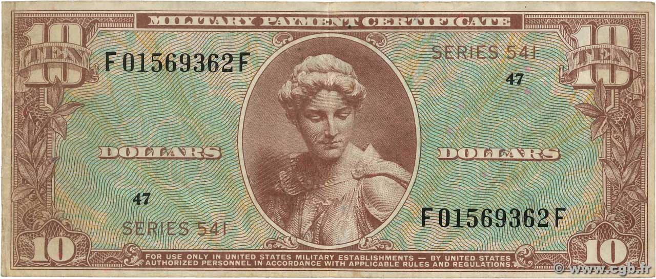 10 Dollars VEREINIGTE STAATEN VON AMERIKA  1958 P.M042a SS