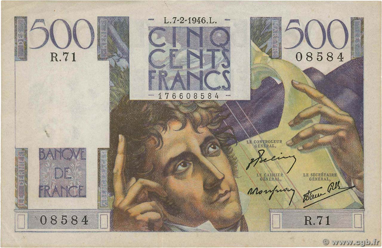 500 Francs CHATEAUBRIAND FRANCIA  1946 F.34.04 q.SPL