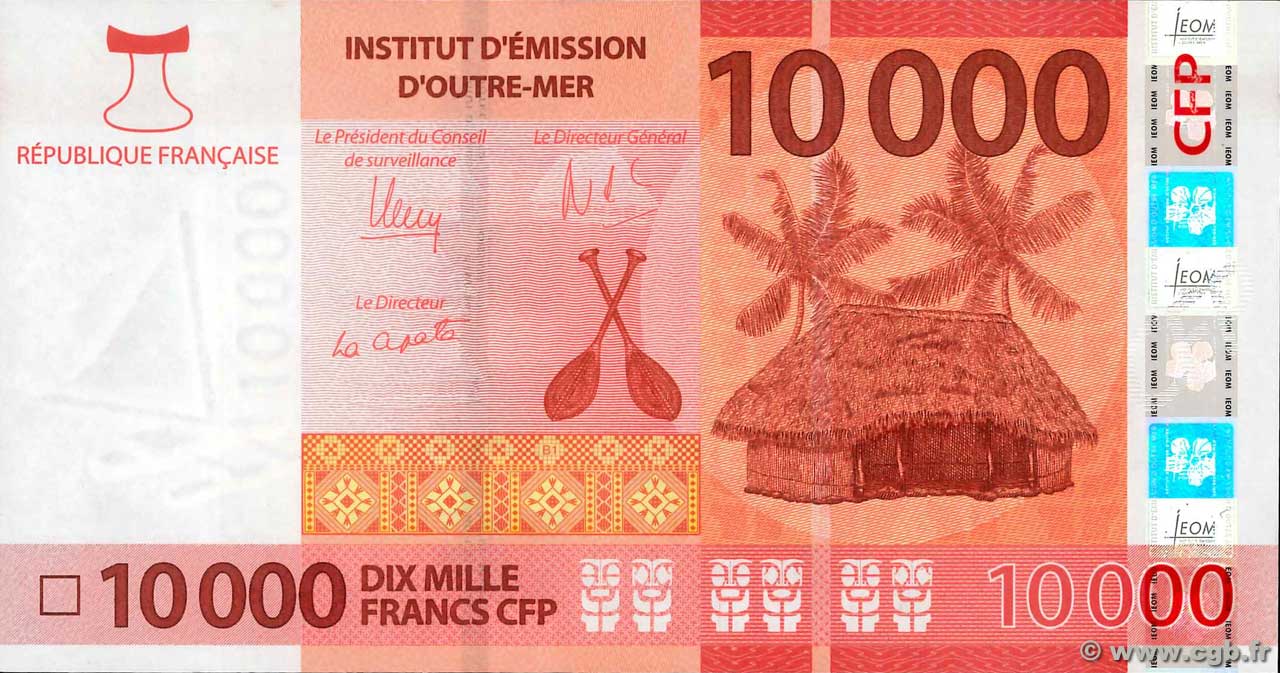 10000 Francs FRENCH PACIFIC TERRITORIES  2014 P.08 q.AU