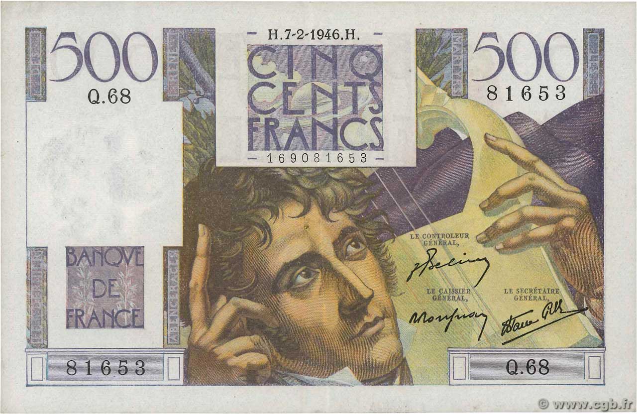 500 Francs CHATEAUBRIAND FRANCE  1946 F.34.04 pr.SPL