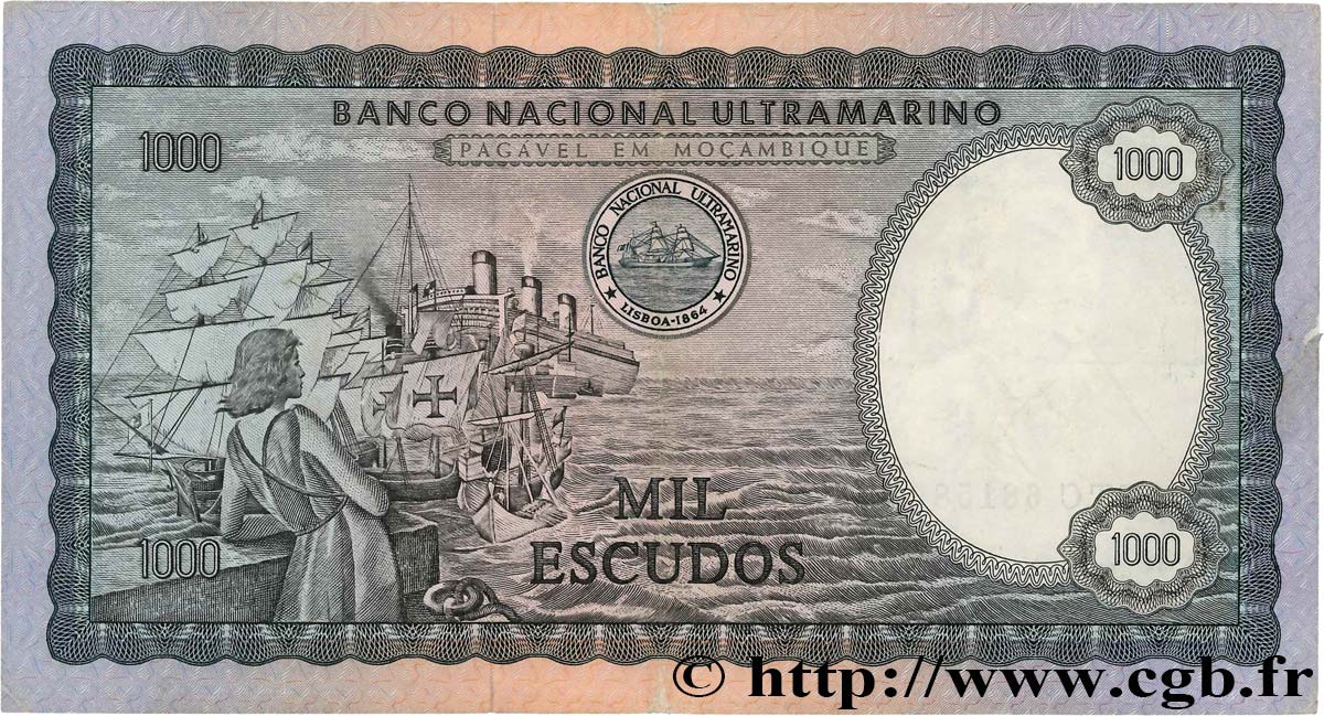 00 € 面值 1000 escudos 日期: 16 mai 1972 年代/省份/銀行