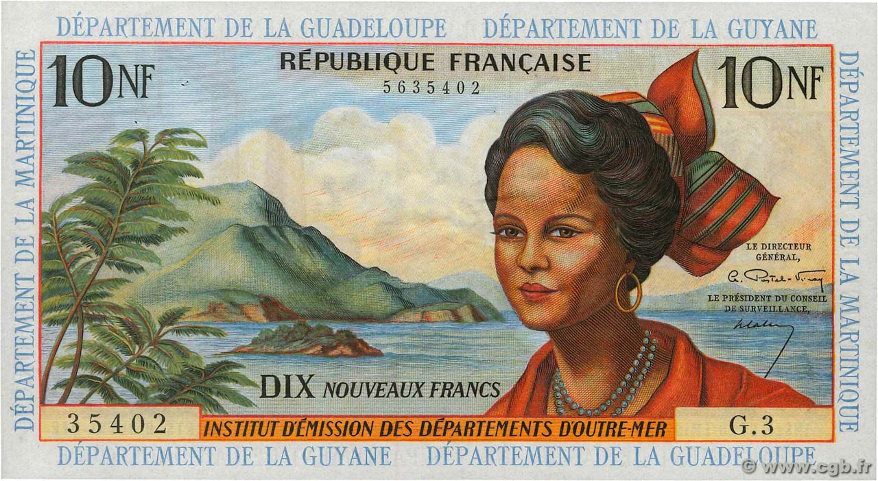 10 Nouveaux Francs ANTILLES FRANÇAISES  1962 P.05a SUP
