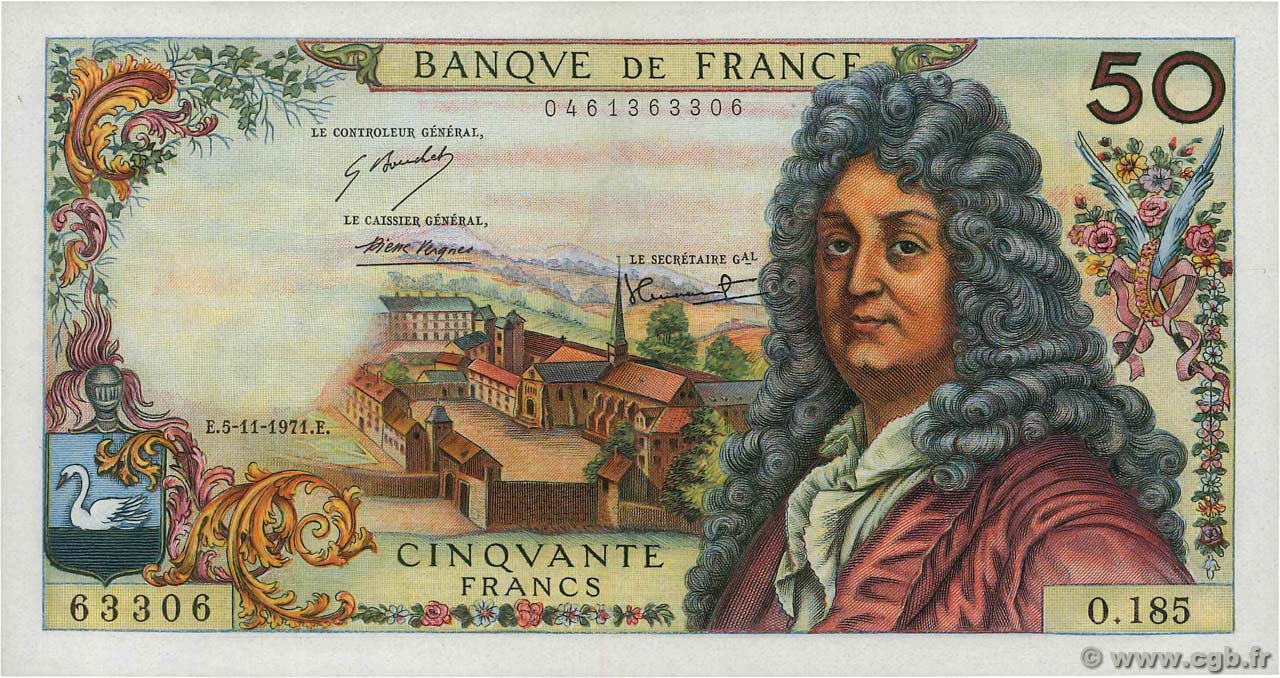 50 Francs RACINE FRANKREICH  1971 F.64.19 fST