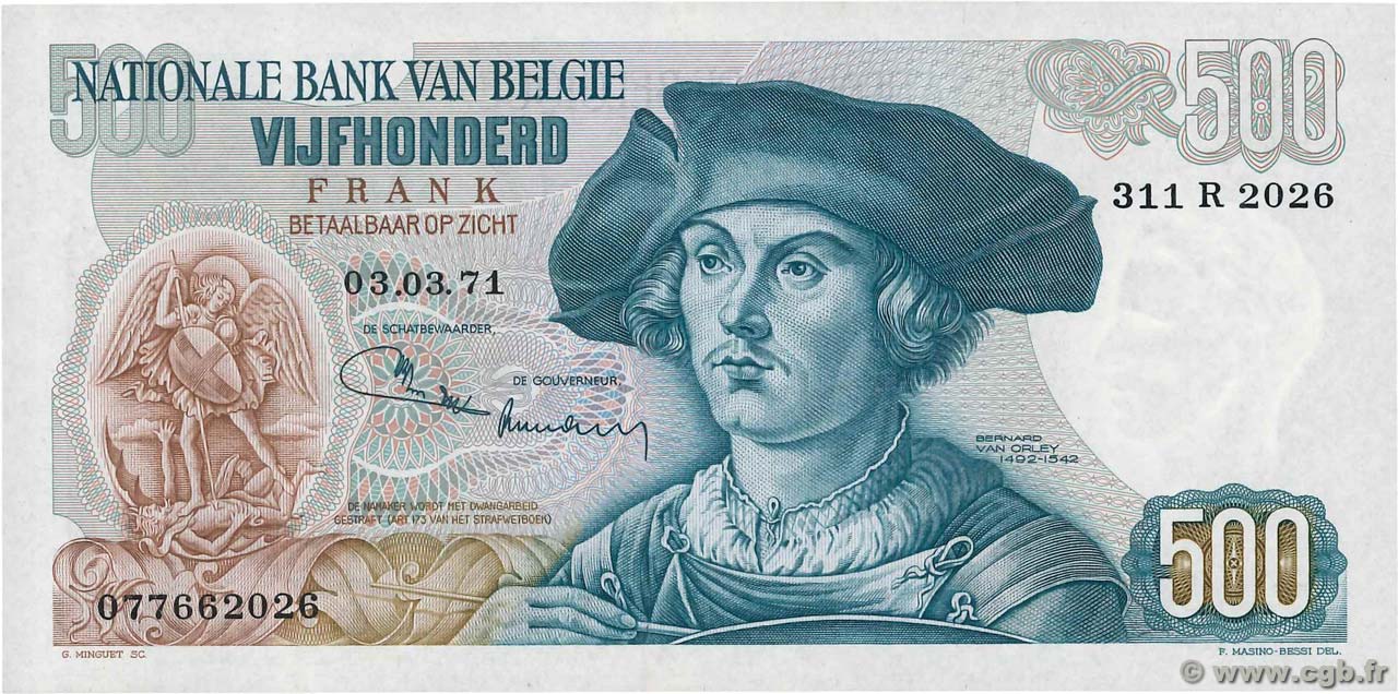 500 Francs BELGIQUE  1971 P.135b NEUF