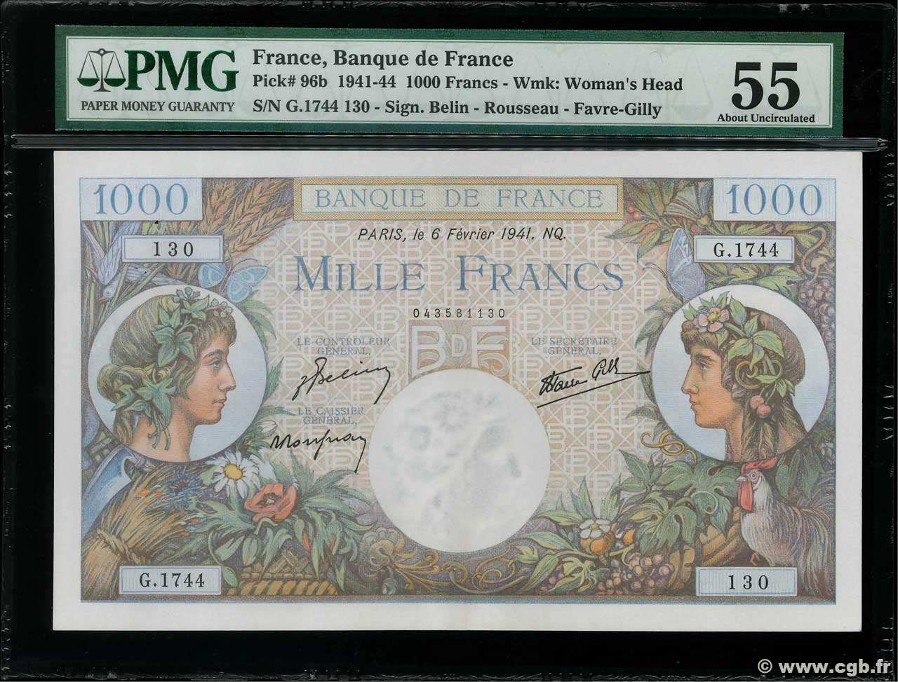 1000 Francs COMMERCE ET INDUSTRIE FRANCE  1941 F.39.04 SUP+