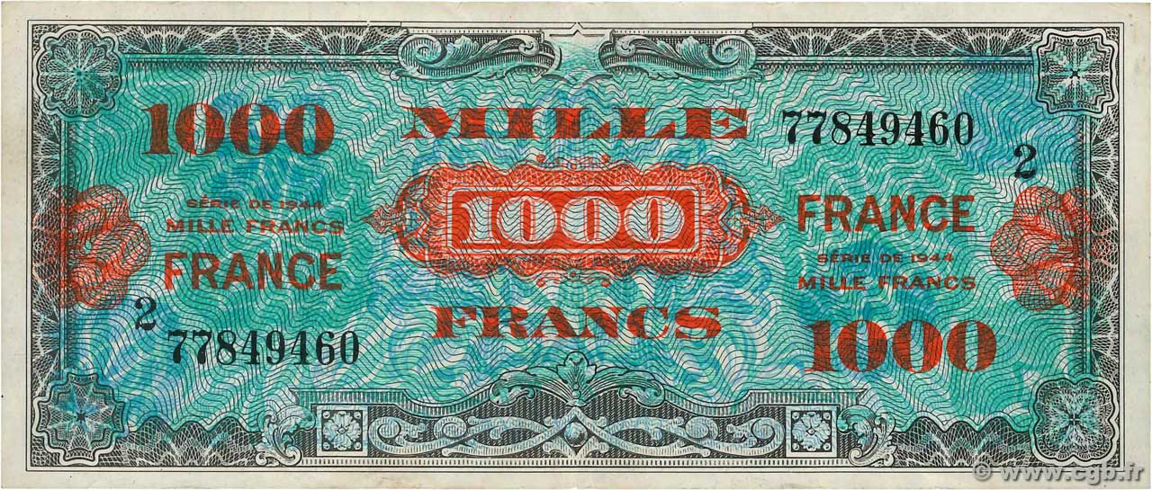 1000 Francs FRANCE FRANCIA  1945 VF.27.02 q.SPL