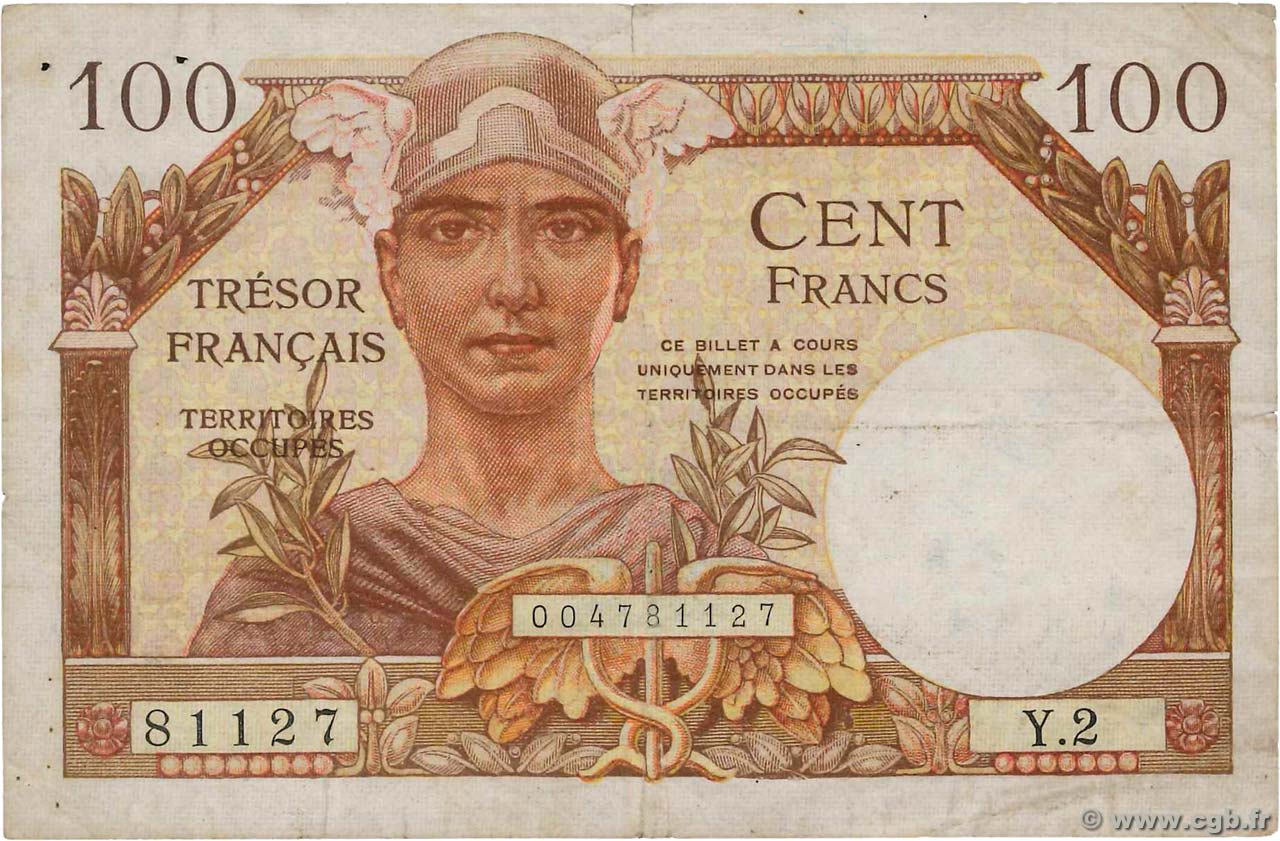 100 Francs TRÉSOR FRANÇAIS FRANCE  1947 VF.32.02 pr.TTB
