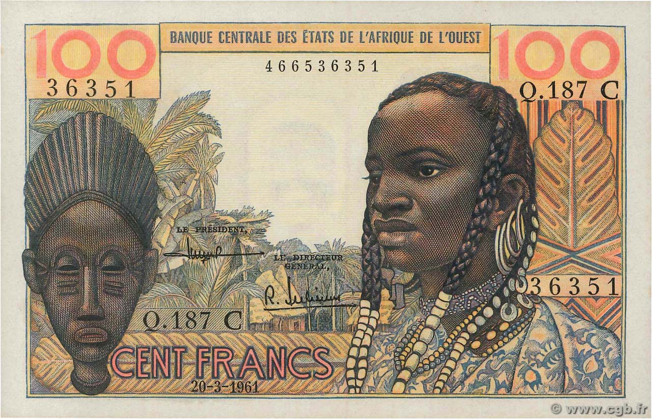 100 Francs ÉTATS DE L AFRIQUE DE L OUEST  1961 P.301Cc pr.NEUF