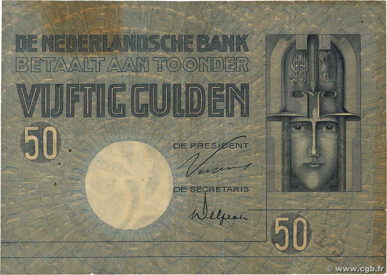 50 Gulden NETHERLANDS  1929 P.047 F