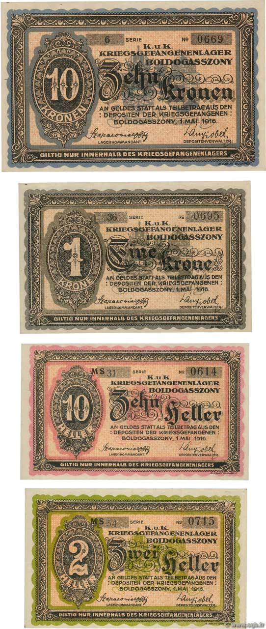 2 Heller au 10 Kronen Lot HONGRIE Boldogasszony 1916  pr.NEUF