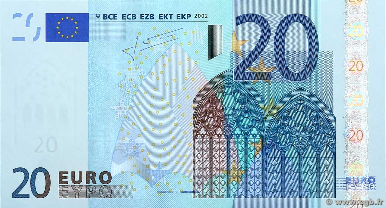 20 Euro EUROPA  2002 P.10g UNC