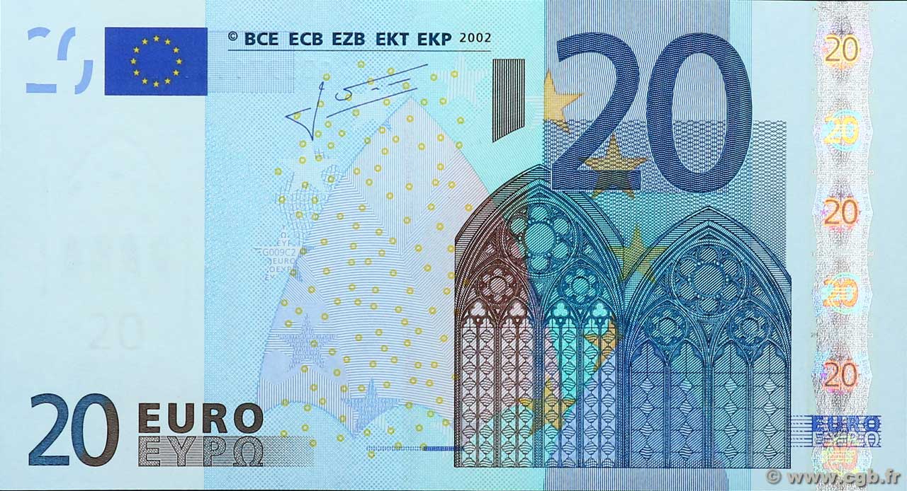 20 Euro EUROPE  2002 P.10g NEUF