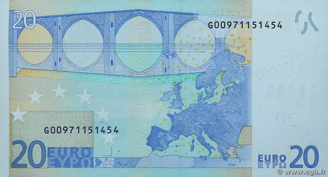 20 Euro EUROPA 2002 P.10g b94_7709 Banknotes