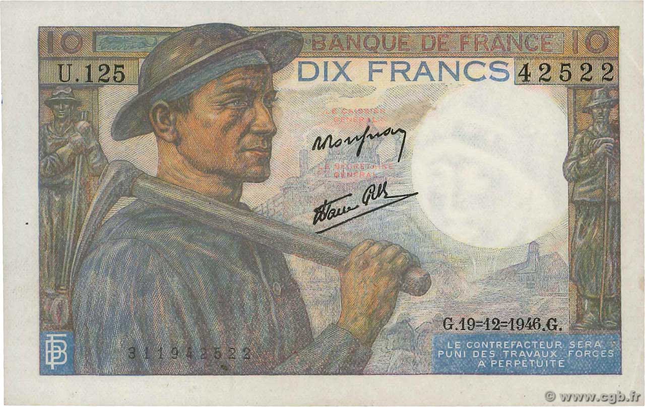 10 Francs MINEUR FRANCIA  1946 F.08.16 SC