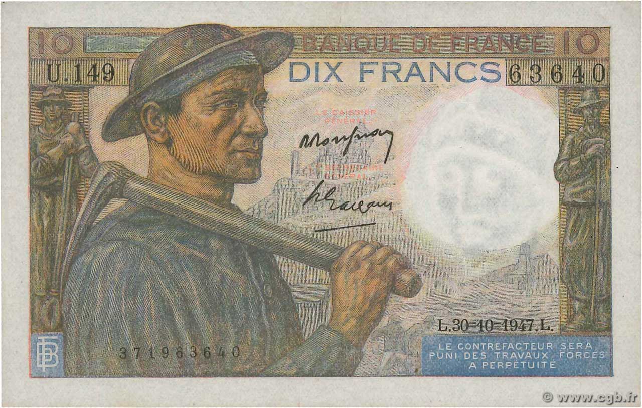 10 Francs MINEUR FRANCIA  1947 F.08.18 SPL+