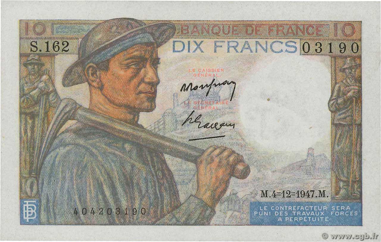 10 Francs MINEUR FRANCIA  1947 F.08.19 SC