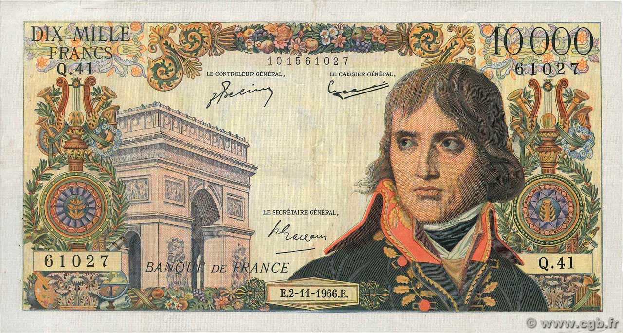 10000 Francs BONAPARTE FRANCE  1956 F.51.05 TTB+