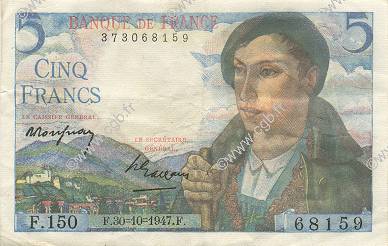 5 Francs BERGER FRANCE  1947 F.05.07 VF+