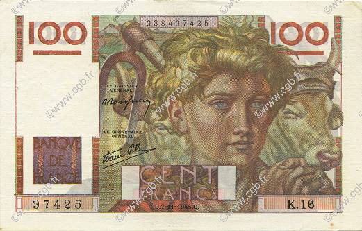 100 Francs JEUNE PAYSAN FRANCIA  1945 F.28.01 SPL a AU
