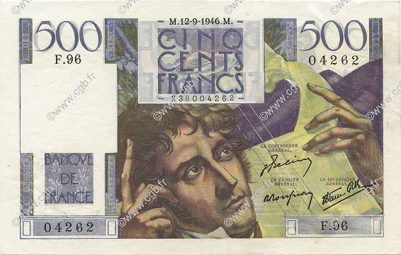 500 Francs CHATEAUBRIAND FRANCE  1946 F.34.06 SUP