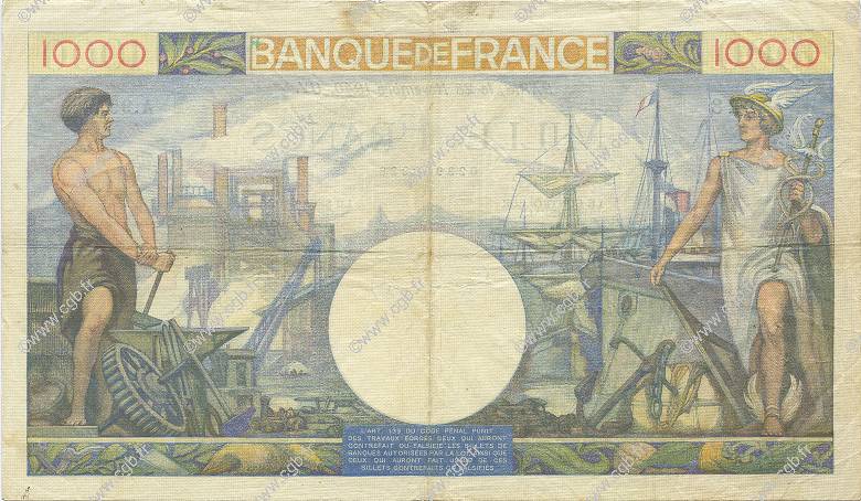 1000 Francs Commerce et Industrie 28.11.1940, F.832/485, SUP Billets France