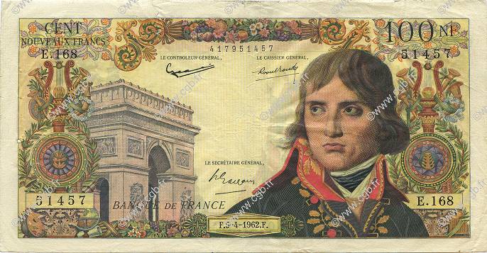 100 Nouveaux Francs BONAPARTE FRANCIA  1962 F.59.15 q.BB