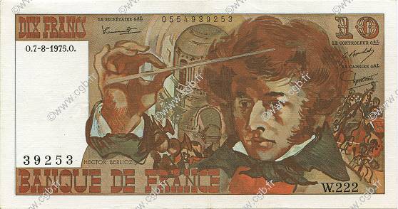 10 Francs BERLIOZ FRANCIA  1975 F.63.12 EBC+