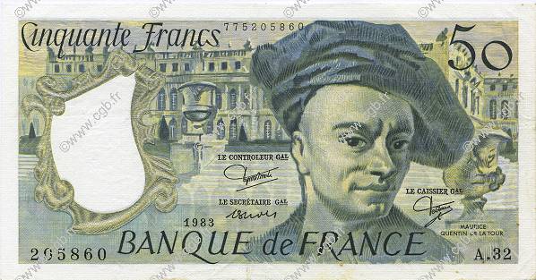 50 Francs QUENTIN DE LA TOUR FRANCE  1983 F.67.09 SUP+