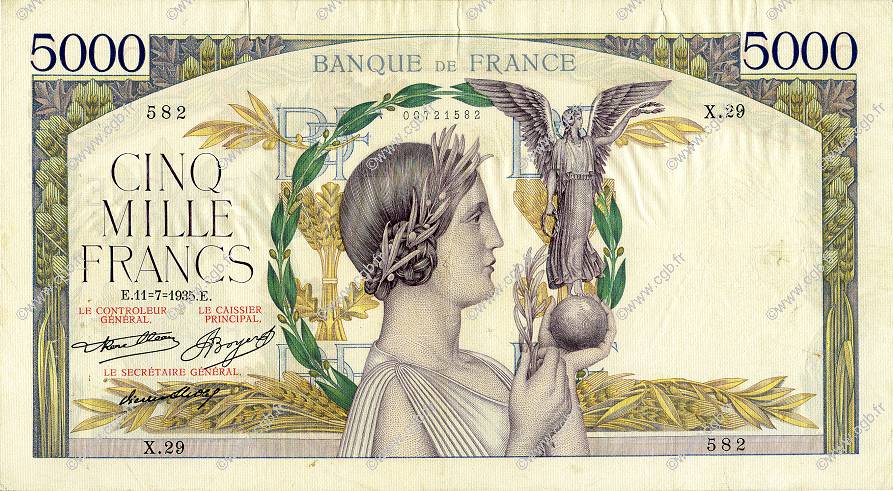 5000 Francs VICTOIRE  FRANCE  1935 F.44.03 TTB
