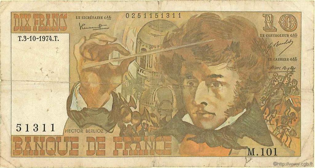 10 Francs BERLIOZ FRANCIA  1972 F.63 B