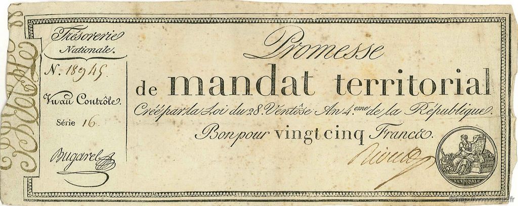 25 Francs FRANKREICH  1796 Ass.59b SS