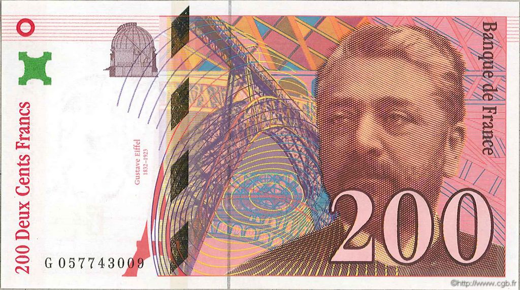200 Francs EIFFEL FRANCE  1997 F.75.04b UNC