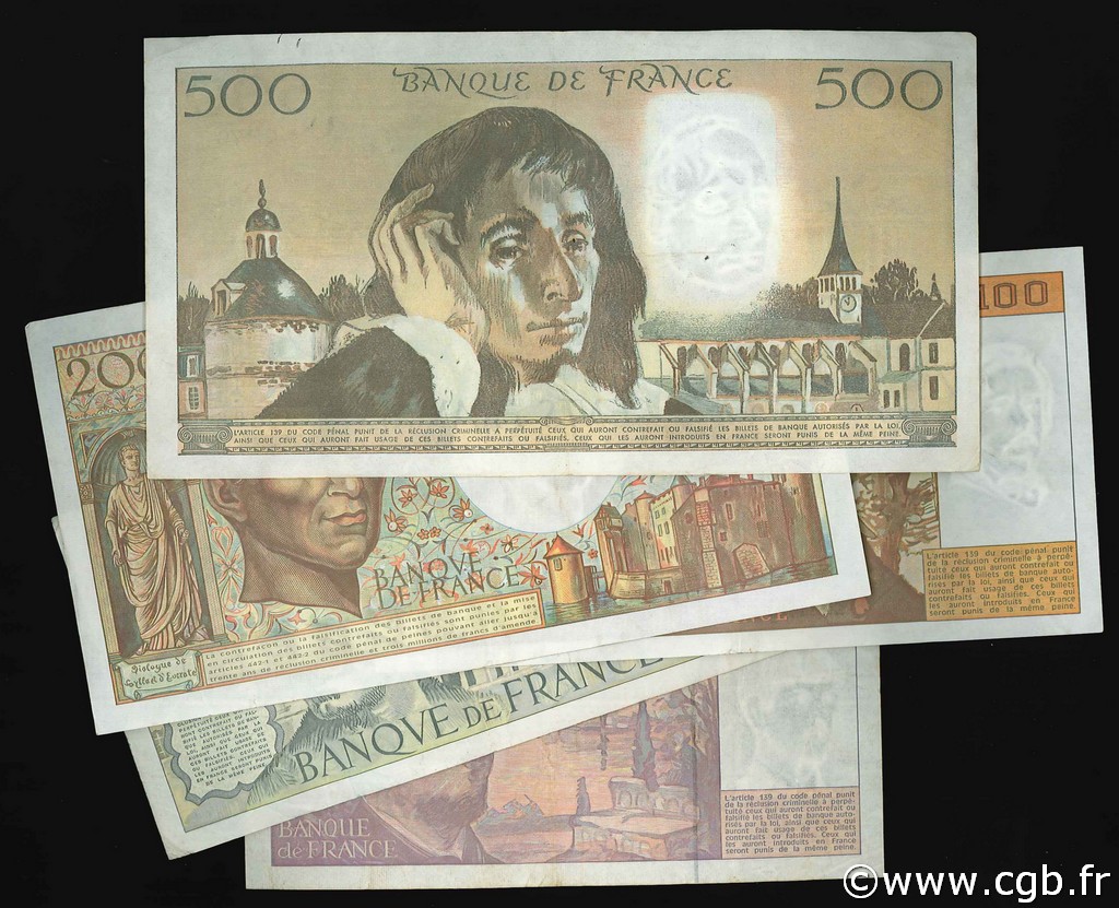 Lot 5 Billets BdF Les Ann es 80 FRANCE 1980 F 66 67 69 70 71 B95 1039 