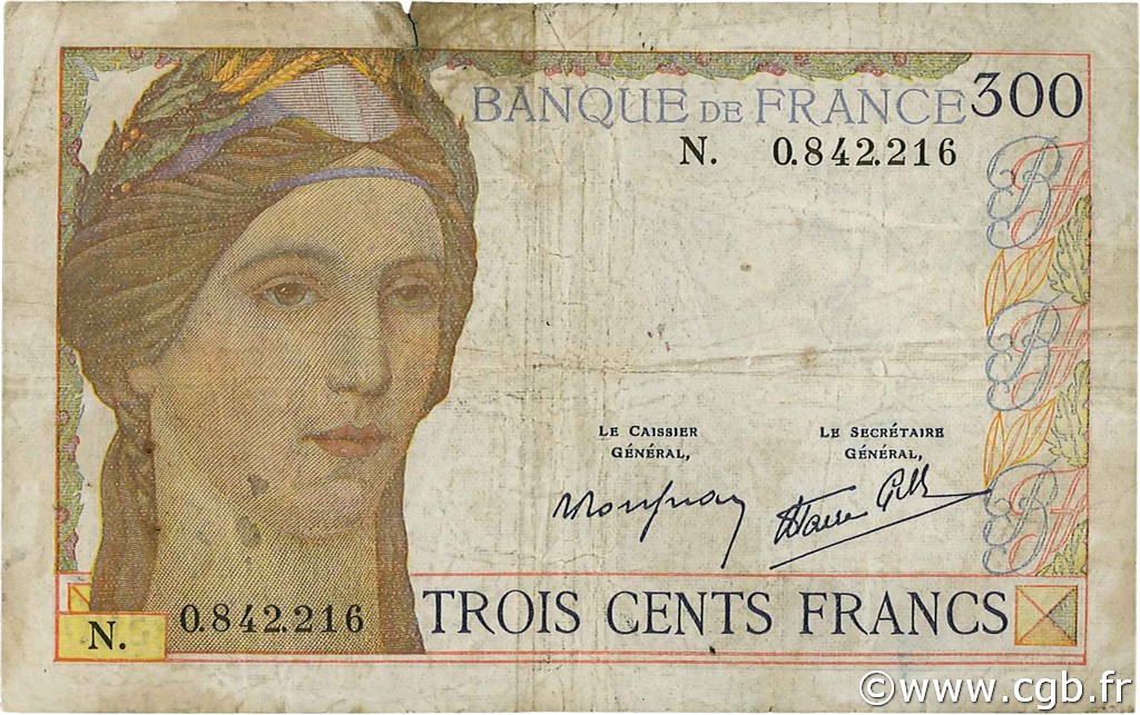 300 Francs FRANCE  1938 F.29.02 B