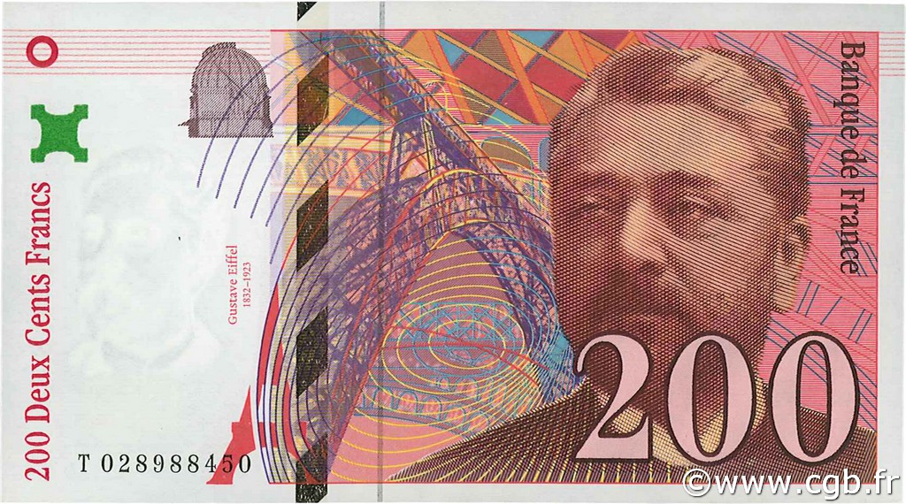 200 Francs EIFFEL FRANCIA  1996 F.75.02 AU+